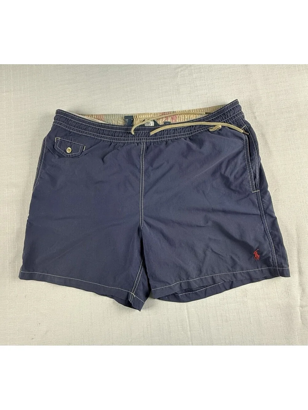 Polo Ralph Lauren Traveler Swim Trunks Men’s Large Navy Blue Mesh Lined Pony